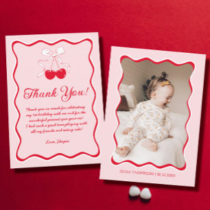 Cherry Birthday Party Dankeskarte