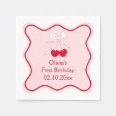 Cherry Birthday Party Serviette (Vorderseite)