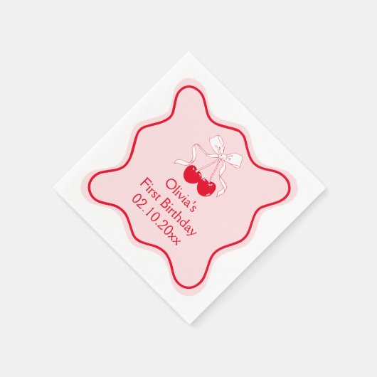 Cherry Birthday Party Serviette (Ecke)