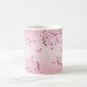 Cherry Bllossoms Rosa Glitzer Monogram Kaffeetasse (Mittel)