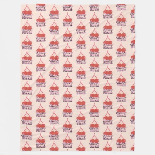 Cherry Bloom Fleece Blanket (Vorderseite)