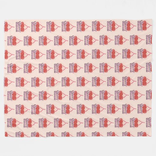 Cherry Bloom Fleece Blanket (Vorderseite (Horizontal))