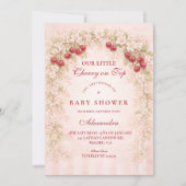 Cherry Bloom Floral Baby Shower  Einladung (Vorderseite)