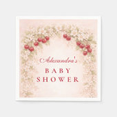 Cherry Bloom Floral Baby Shower Serviette (Vorderseite)