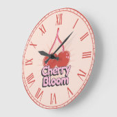 Cherry Bloom Große Wanduhr (Winkel)