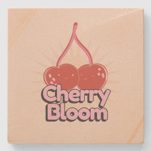 Cherry Bloom Steinuntersetzer (Vorderseite)