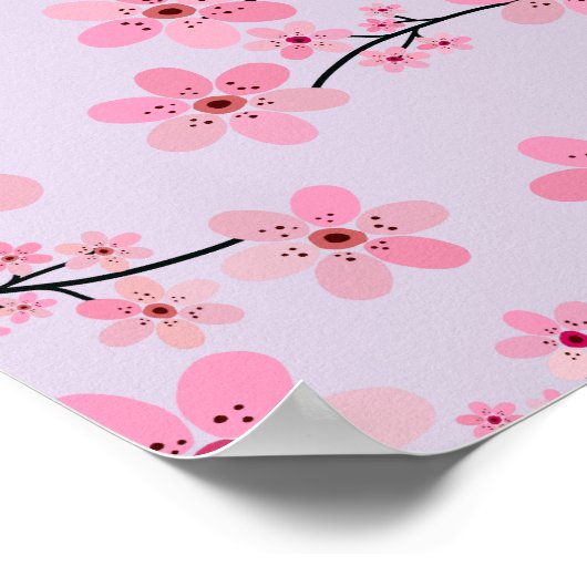 Cherry Blossom 06 Lavendel Poster (Ecke)