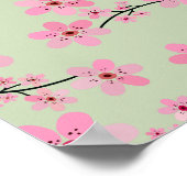 Cherry Blossom 07 Pastel Green Poster (Ecke)