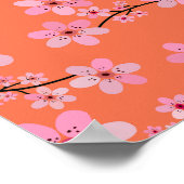 Cherry Blossom 10 orange und rosa Poster (Ecke)