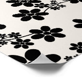 Cherry Blossom 12 Beige und Schwarz Poster (Ecke)