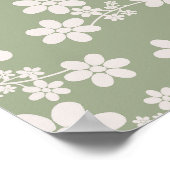 Cherry Blossom 13 Sage Green Poster (Ecke)