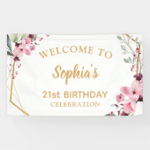 Cherry Blossom 21. Geburtstag Grosses Willkommensb Banner (Horizontal)