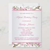 Cherry Blossom 50. Geburtstagsparty Einladung (Rückseite)