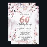Cherry Blossom 60. Geburtstag Einladung<br><div class="desc">Elegante Kirschblüten auf Aquarellfarben. Sie können sie mit Ihren eigenen Informationen anpassen. Unsere Einladungen sind modern,  zeitlos und elegant. Sie werden Ihre Gäste sicherlich beeindrucken und sie für Ihren besonderen Tag begeistern.</div>