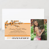 Cherry Blossom Abschluss Ankündigung (orange) (Vorne/Hinten)