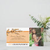 Cherry Blossom Abschluss Ankündigung (orange) (Stehend Vorderseite)