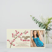 Cherry Blossom Abschluss Ankündigung (rot) (Stehend Vorderseite)