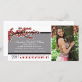 Cherry Blossom Abschluss Ankündigung (schwarz) (Vorne/Hinten)