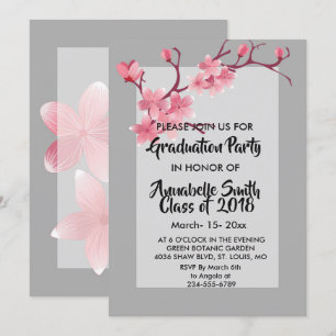 Cherry Blossom Abschluss Einladung