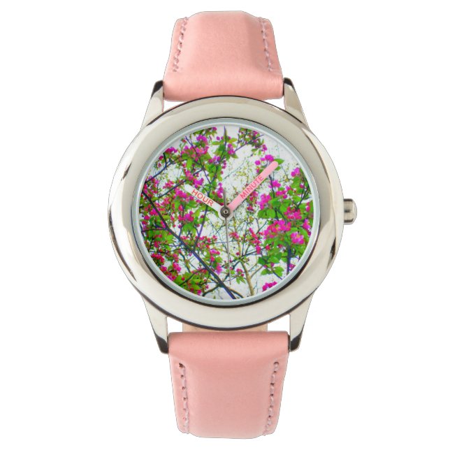 'Cherry Blossom Abstrakt' Watch Armbanduhr (Vorderseite)