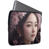 Cherry Blossom Adorned Girl Electronics Bag Laptopschutzhülle (Vorne Rechts)