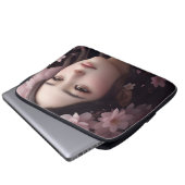 Cherry Blossom Adorned Girl Electronics Bag Laptopschutzhülle (Vorne Knopf)