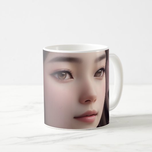 Cherry Blossom Adorned Girl Kaffeetasse (VorderseiteRechts)