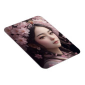 Cherry Blossom Adorned Girl Magnet (Rechte Seite)
