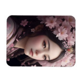 Cherry Blossom Adorned Girl Magnet (Horizontal)