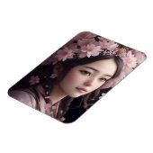 Cherry Blossom Adorned Girl Magnet (Linke Seite)