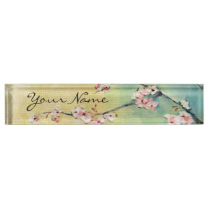 Cherry Blossom Akrylic Desk Namplate Namensplakette