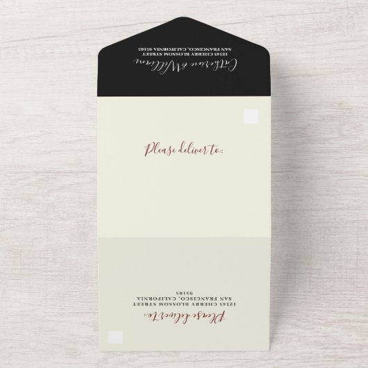 Cherry Blossom All-in-One Black Event Einladung (Außenbereich)