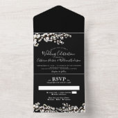 Cherry Blossom All-in-One Black Event Einladung (Innen Boden)