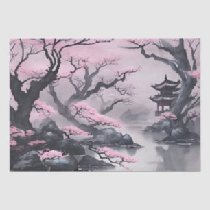 Cherry Blossom am Fluss Seidenpapier