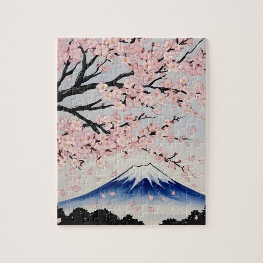 Cherry Blossom and Mount Fuji Jigsaw Puzzle (Vertikal)