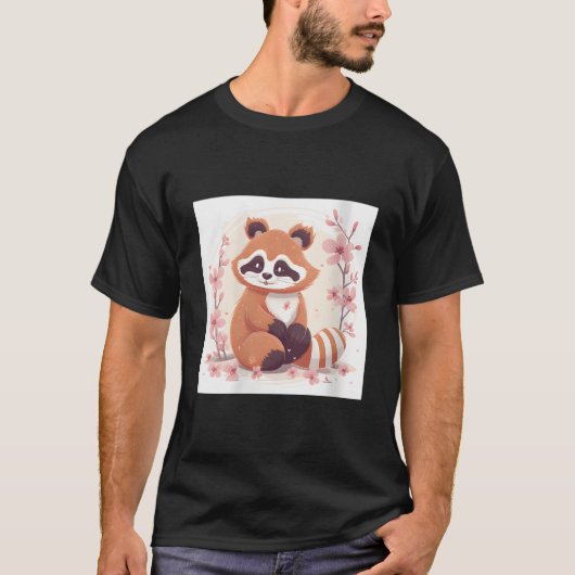 Cherry Blossom And Red Panda Sweet Style T-Shirt (Vorderseite)