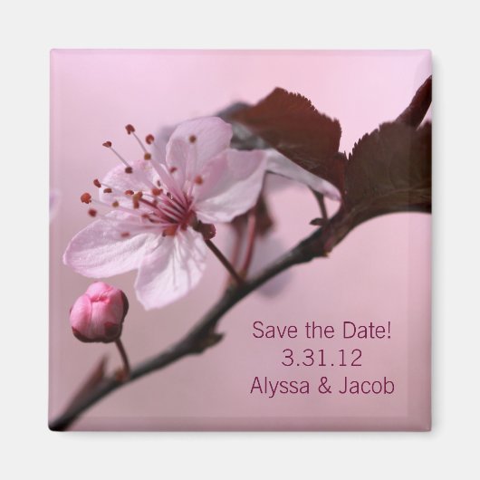 Cherry Blossom Anpassbar Speichern des Datumsmagaz Magnet (Vorne)