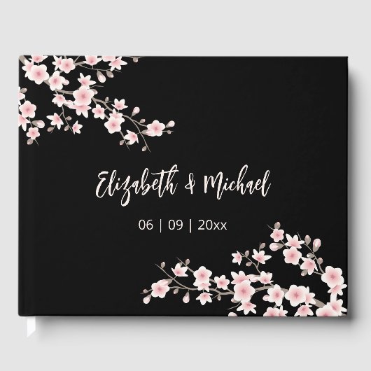 Cherry Blossom Apricot  Floral | Wedding Gästebuch (Vorderseite)
