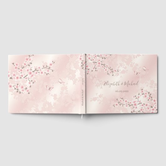 Cherry Blossom Apricot | Hochzeit Gästebuch (Voll)