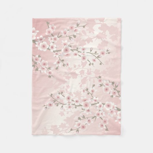 Cherry Blossom Apricot Vintag Fleecedecke (Vorderseite)
