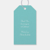 Cherry Blossom Aquamarin Retro Vintag Baby Dusche Geschenkanhänger (Rückseite)