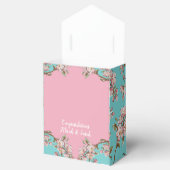 Cherry Blossom Aquamarin Retro Vintag Baby Dusche Geschenkschachtel (Geöffnet)