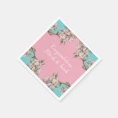 Cherry Blossom Aquamarin Retro Vintag Baby Dusche Serviette (Ecke)