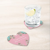 Cherry Blossom Aquamarin Retro Vintag Baby Dusche Untersetzer (Vor Ort)