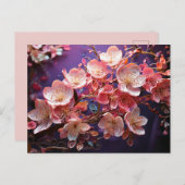 Cherry Blossom Art Postcard - Lila Postkarte (Vorne/Hinten)