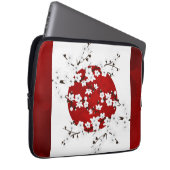 Cherry Blossom Aufstieg Sun Red Schwarz-weiß Laptopschutzhülle (Vorne Rechts)