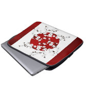 Cherry Blossom Aufstieg Sun Red Schwarz-weiß Laptopschutzhülle (Vorne Knopf)