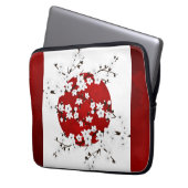 Cherry Blossom Aufstieg Sun Red Schwarz-weiß Laptopschutzhülle (Vorderseite Links)
