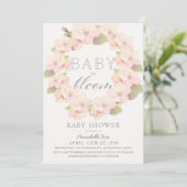 Cherry Blossom Baby in Bloom Girl Baby Dusche Einladung (Stehend Vorderseite)