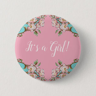 Cherry Blossom Babydusche Button